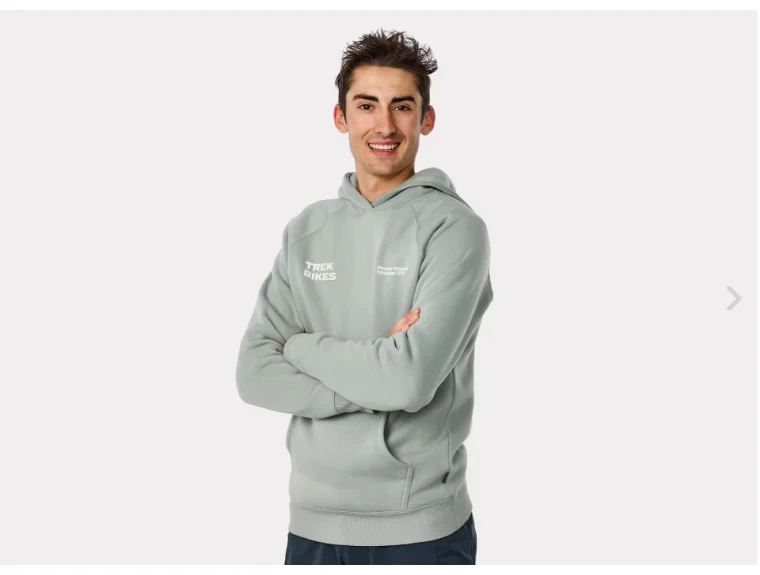 Trek mikina s kapucí a logem Trek vpravo sage grey šedá